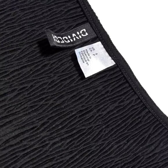 Divided H&M Black Velvet Top Square Neck Bustier Style Shirt Puff Sleeve Small - Picture 4 of 4